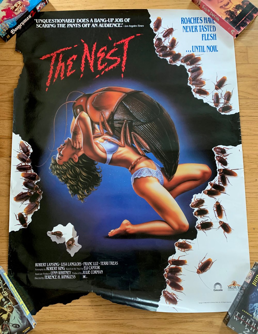 1987 THE NEST Original Die Cut  MGM/Concord Video Promotional Movie poster