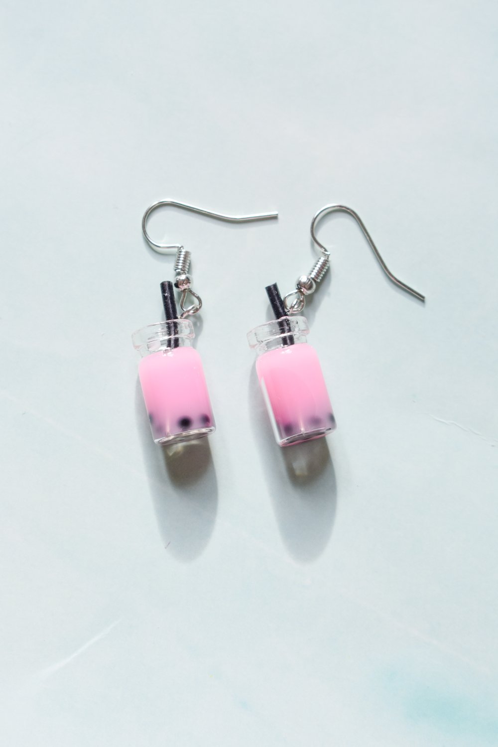 Image of Pink Boba Hook Earrings