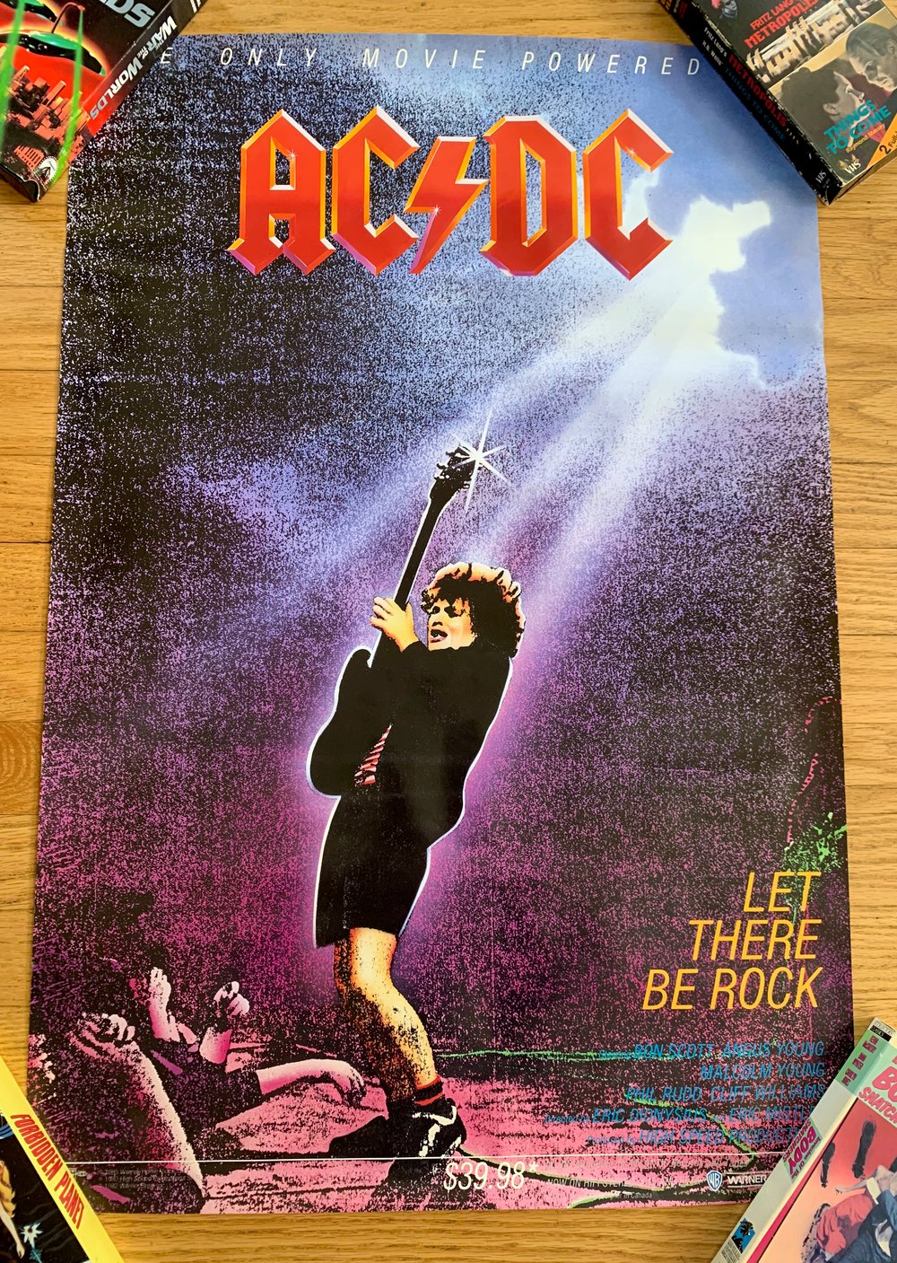 1980 AC/DC LET THERE BE ROCK Original Warner Home Video Promotional Movie  Poster