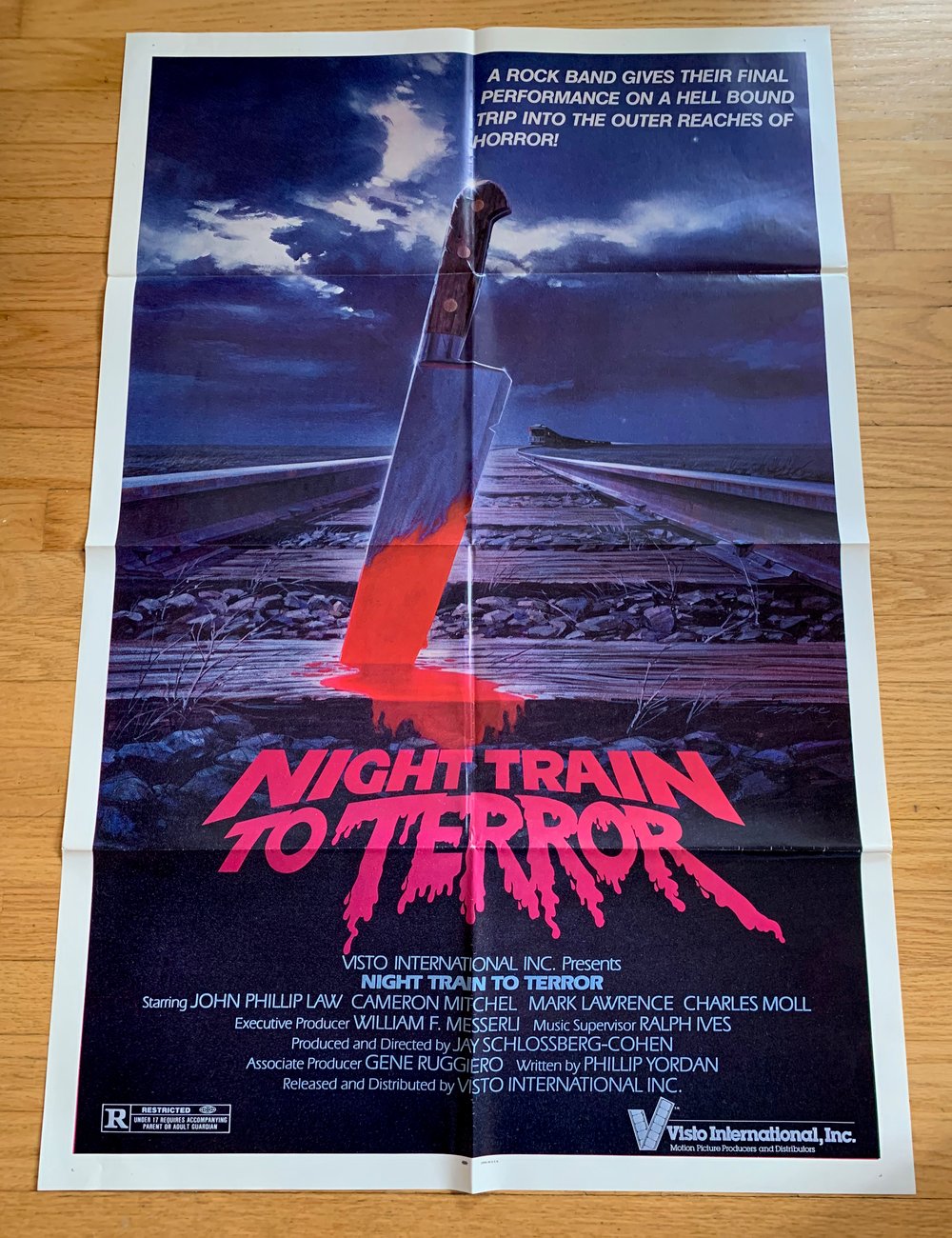 1985 NIGHT TRAIN TO TERROR Original U.S. One Sheet Movie Poster