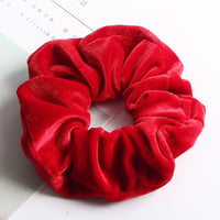 Image 1 of Velvet Hair Scrunchie - Red, Black, White 