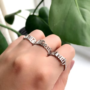 Image of Till Death stainless steel script ring