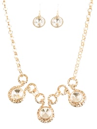 Gold plated necklace with earrings