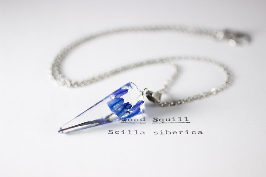 Image of Wood Squill (Scilla siberica) - Conical Pendant #2