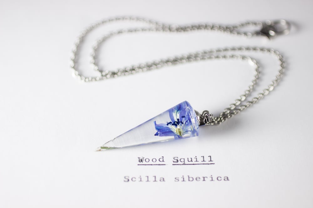Image of Wood Squill (Scilla siberica) - Conical Pendant #1