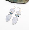 Blue Onyx and Iolite Statement Earrings 