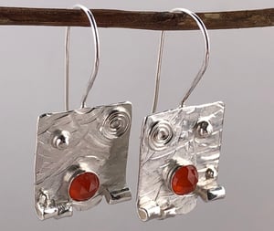 Lovely 925 Silver and Carnelian Earrings