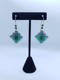 Fairy Shrunken Head Earrings With Green and Blue Hair