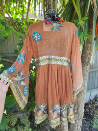 Image 5 of Sienna Glitter wrap dress -Beige