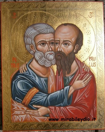 Image of Icona Abbraccio Santi Pietro e Paolo