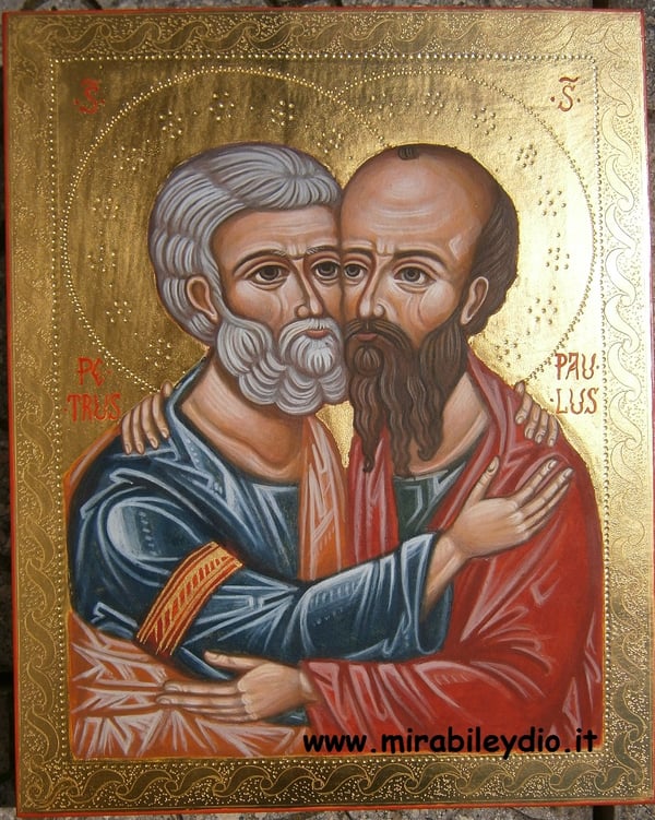 Image of Icona Abbraccio Santi Pietro e Paolo