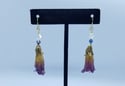 Gold Vermeil REAL Preserved Deadly Nightshade Earrings With Swarovski Crystal Accents