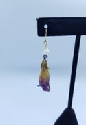 Gold Vermeil REAL Preserved Deadly Nightshade Earrings With Swarovski Crystal Accents