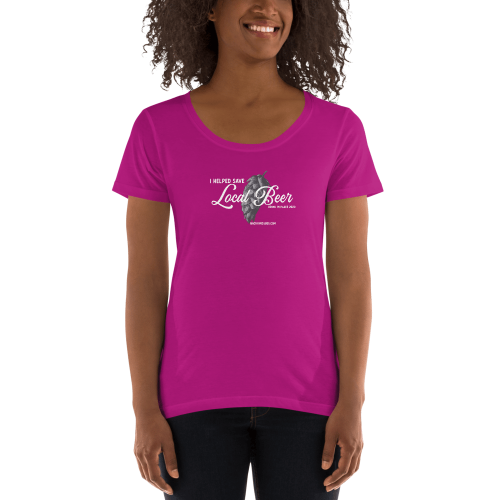 I Helped Save Local Beer Ladies Scoopneck T-Shirt