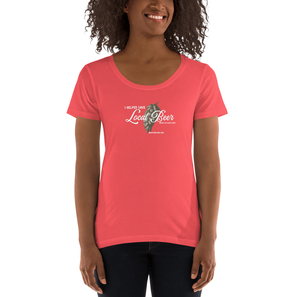 I Helped Save Local Beer Ladies Scoopneck T-Shirt