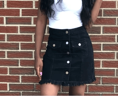 Image of Hey There, Black Denim Skirt