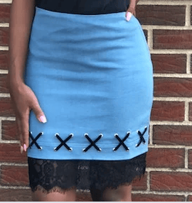 Image of Little Lace, Denim Skirt