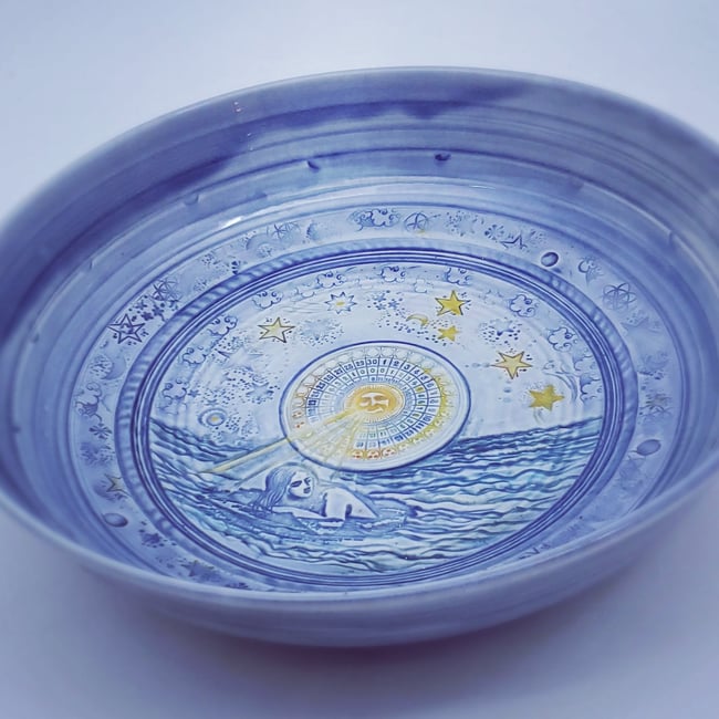 Mermaid Celestial Moonphase Porcelain Bowl