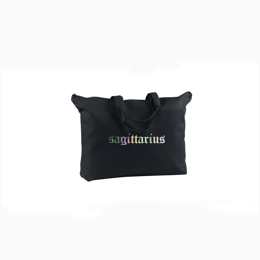 Image of ZODIAC CANVAS ZIPPERED TOTE - UNISEX