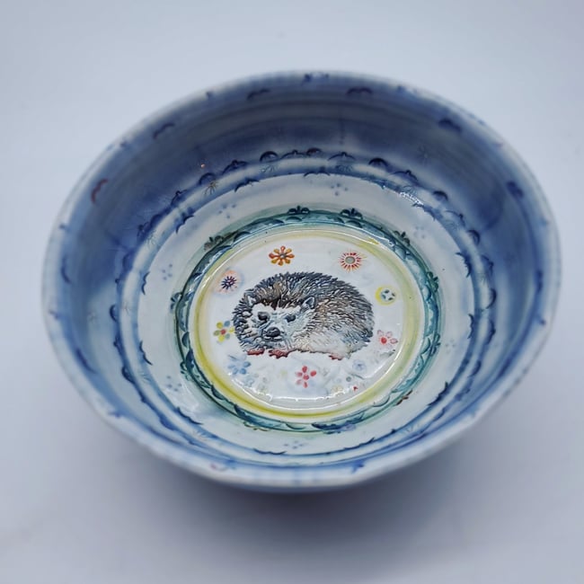 Hedgehog Handpainted Porcelain Dish