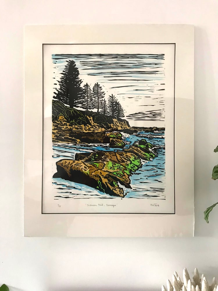 Image of "Dickinson Point, Bermagui" 2018 - hand coloured