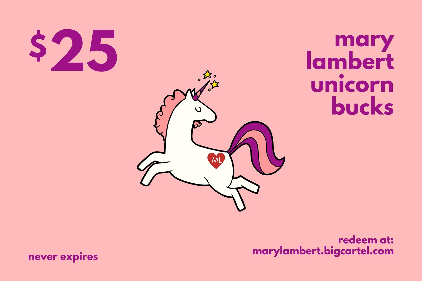 $25 Gift Certificate / Mary Lambert Merchandise