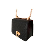  Black leather bag