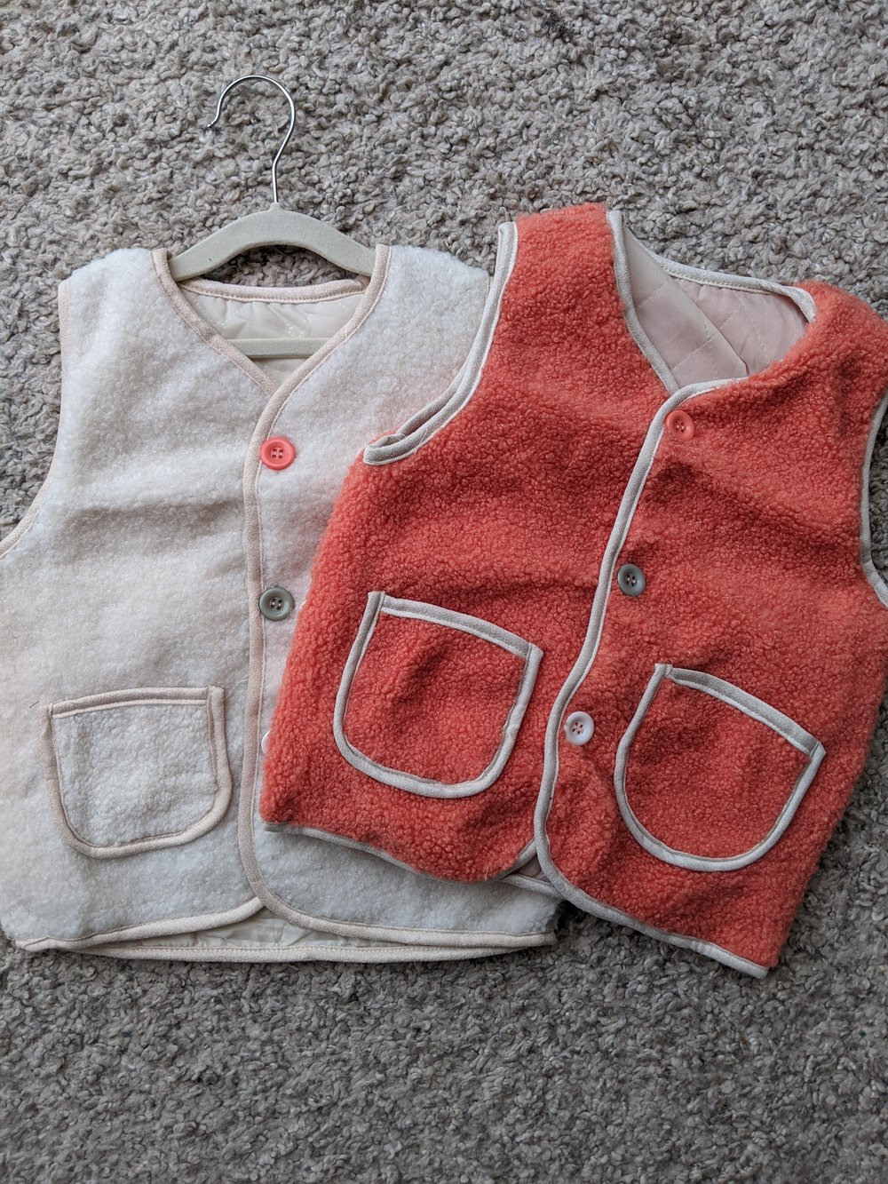 Image of Children's cotton sheep-skin style lined body-warmer waistcoat