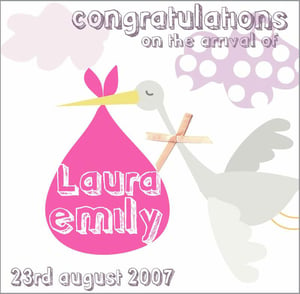 Image of Personalised Baby Girl Stalk Card