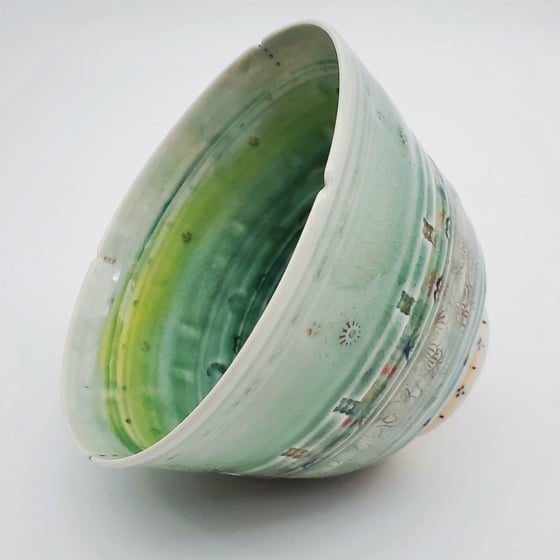 Image of Pistachio Mandala Porcelain Bowl
