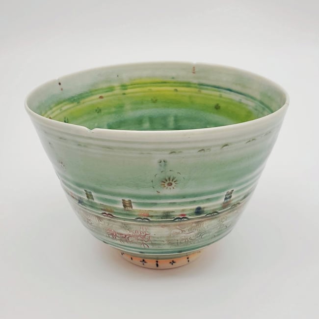 Pistachio Mandala Porcelain Bowl