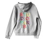 studio paris. embroidered rainbow text hoodie.