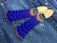 Image 1 of Indigo Blue series. Tassel earrings/ n154 