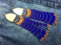 Image 2 of Indigo Blue series. Tassel earrings/ n154 