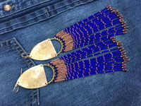 Image 4 of Indigo Blue series. Tassel earrings/ n154 