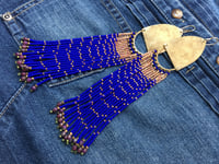 Image 5 of Indigo Blue series. Tassel earrings/ n154 