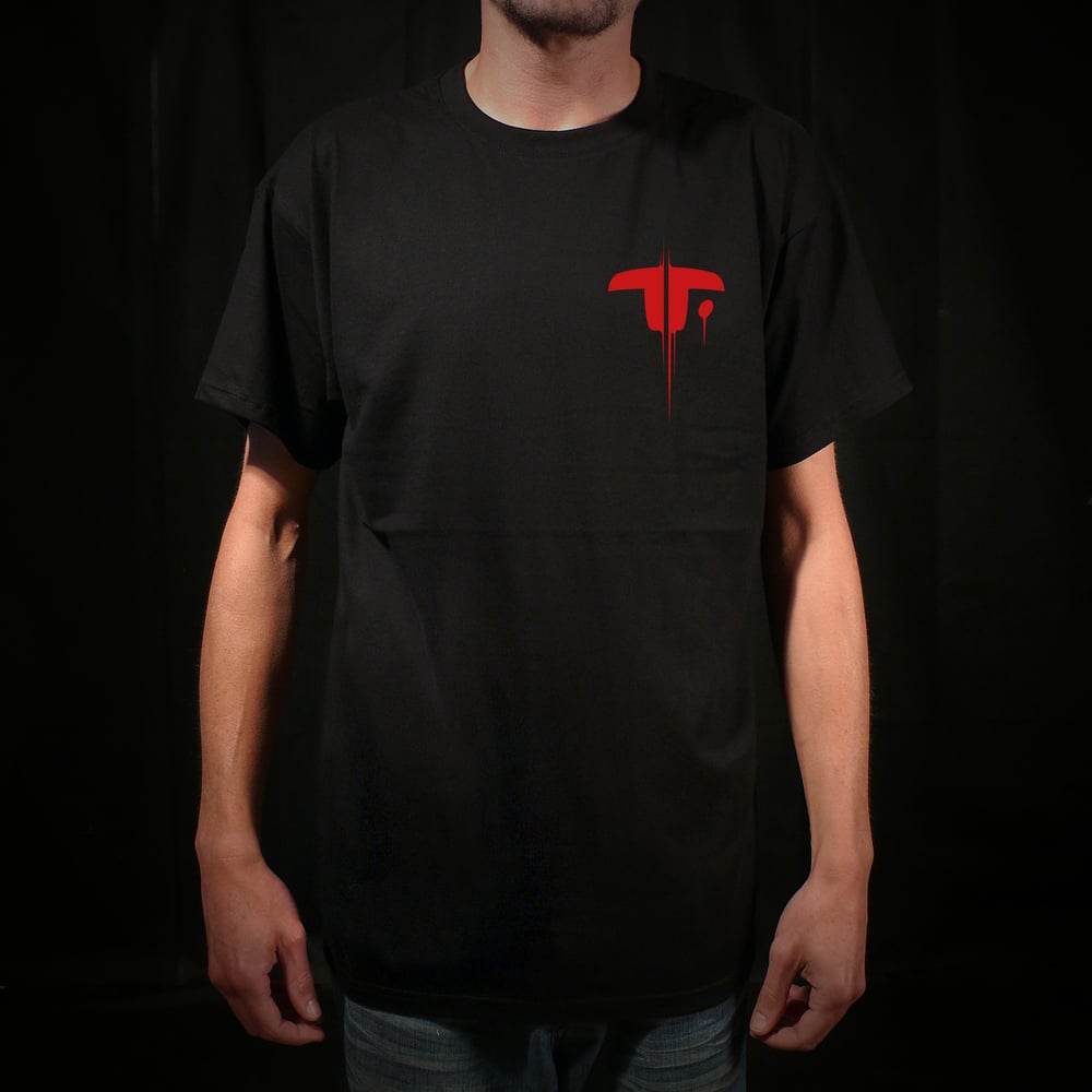 Image of T-SHIRT TROUBLES FETE SANG BLACK
