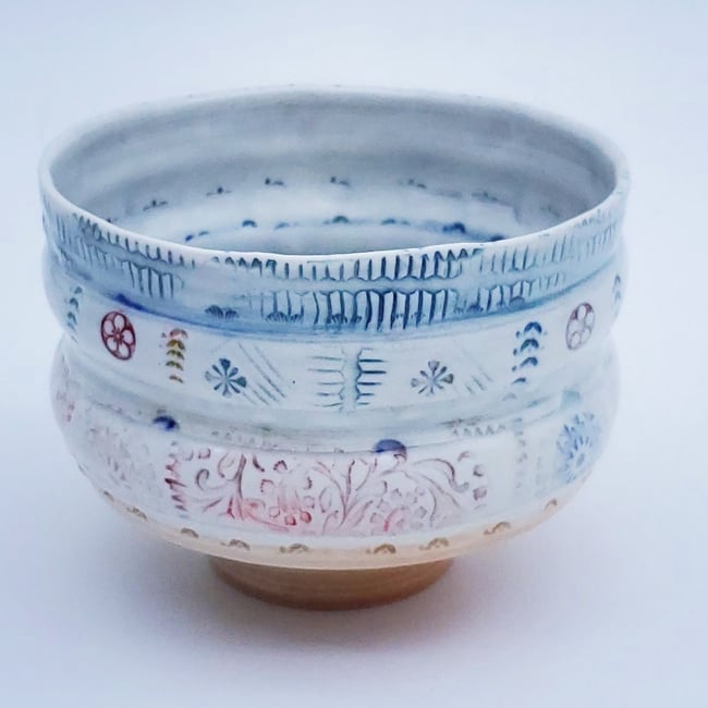 Woodfired  Porcelain  Exotic Bird Tea Bowl