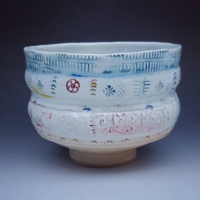 Woodfired  Porcelain  Exotic Bird Tea Bowl
