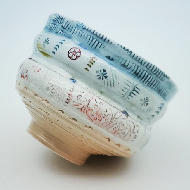 Woodfired  Porcelain  Exotic Bird Tea Bowl