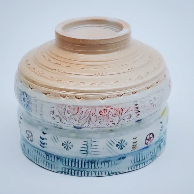 Woodfired  Porcelain  Exotic Bird Tea Bowl