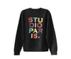 studio paris. embroidered rainbow text sweatshirt. 