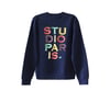 studio paris. embroidered rainbow text sweatshirt. 