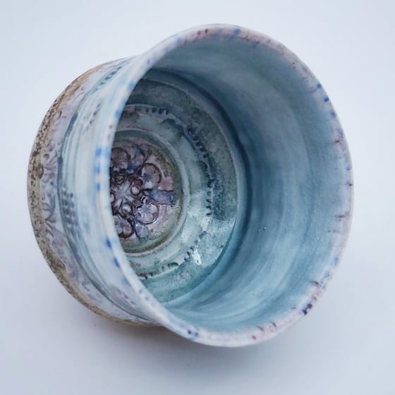 Image of Small Woodfired Textile Mandala Tea Bowl