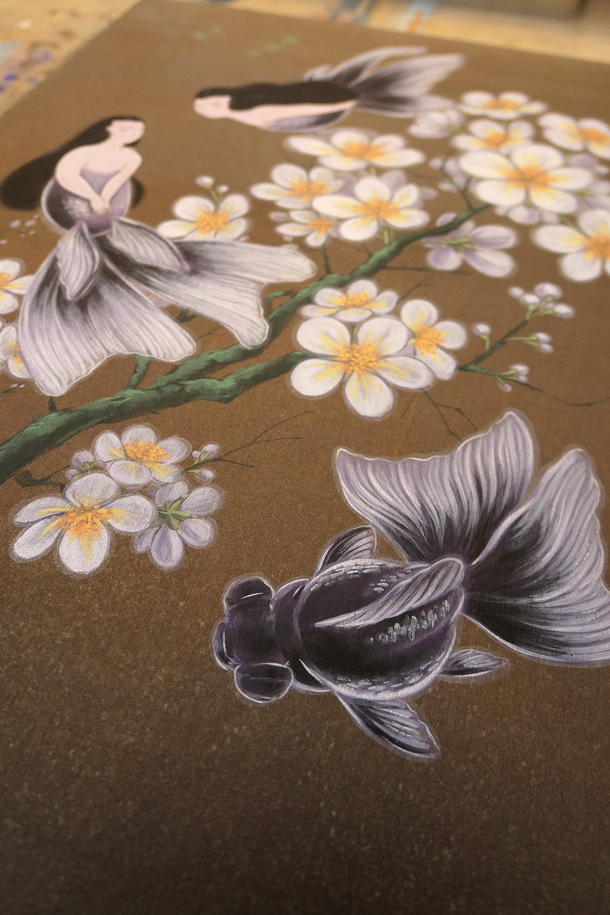 Sirens - Goldfish Mermaids and Plum Blossoms