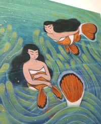 Image 2 of ‘Mermaids in Anemones’ Original Painting