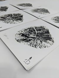 Image 2 of "Heart" - Our original wood tree ring block art print on recycled paper.