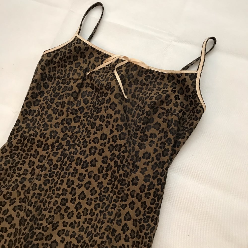 Image of Fendi Leopard Animal Print Dress 