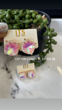 Cotton candy studs 
