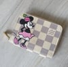 Hand Painted Louis Vuitton Zippy Coin Purse w/ Minnie Mouse